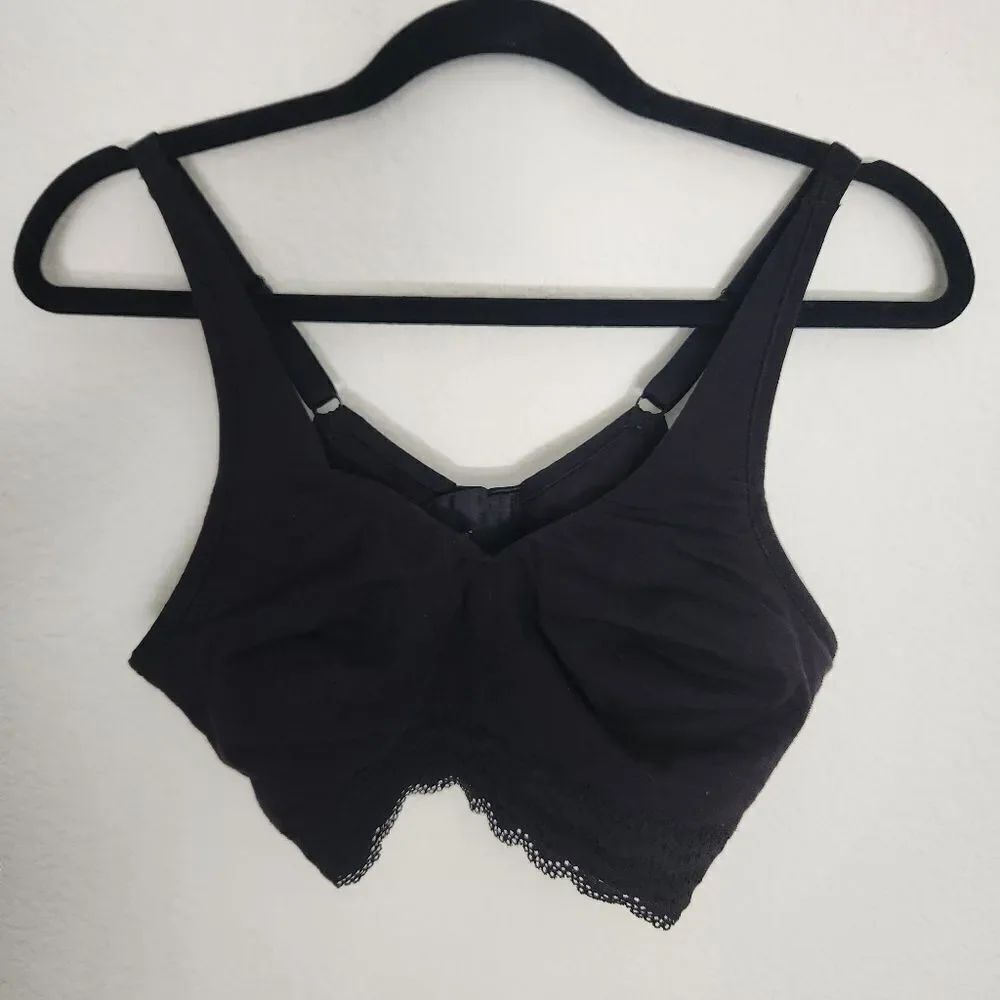 Cuddl Duds Womens Unpadded Bra Adjustable Straps Triple Hook Closure Size XL